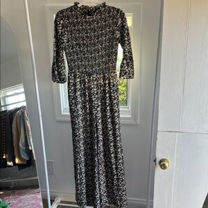 Black Floral Smocked jumpsuit - Women's